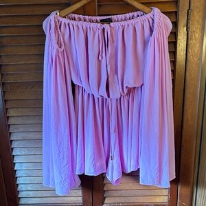 Flowy Pink Off-Shoulder Dress